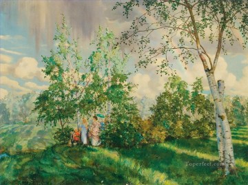 Bosque Painting - el arco iris Konstantin Somov bosque árboles paisaje